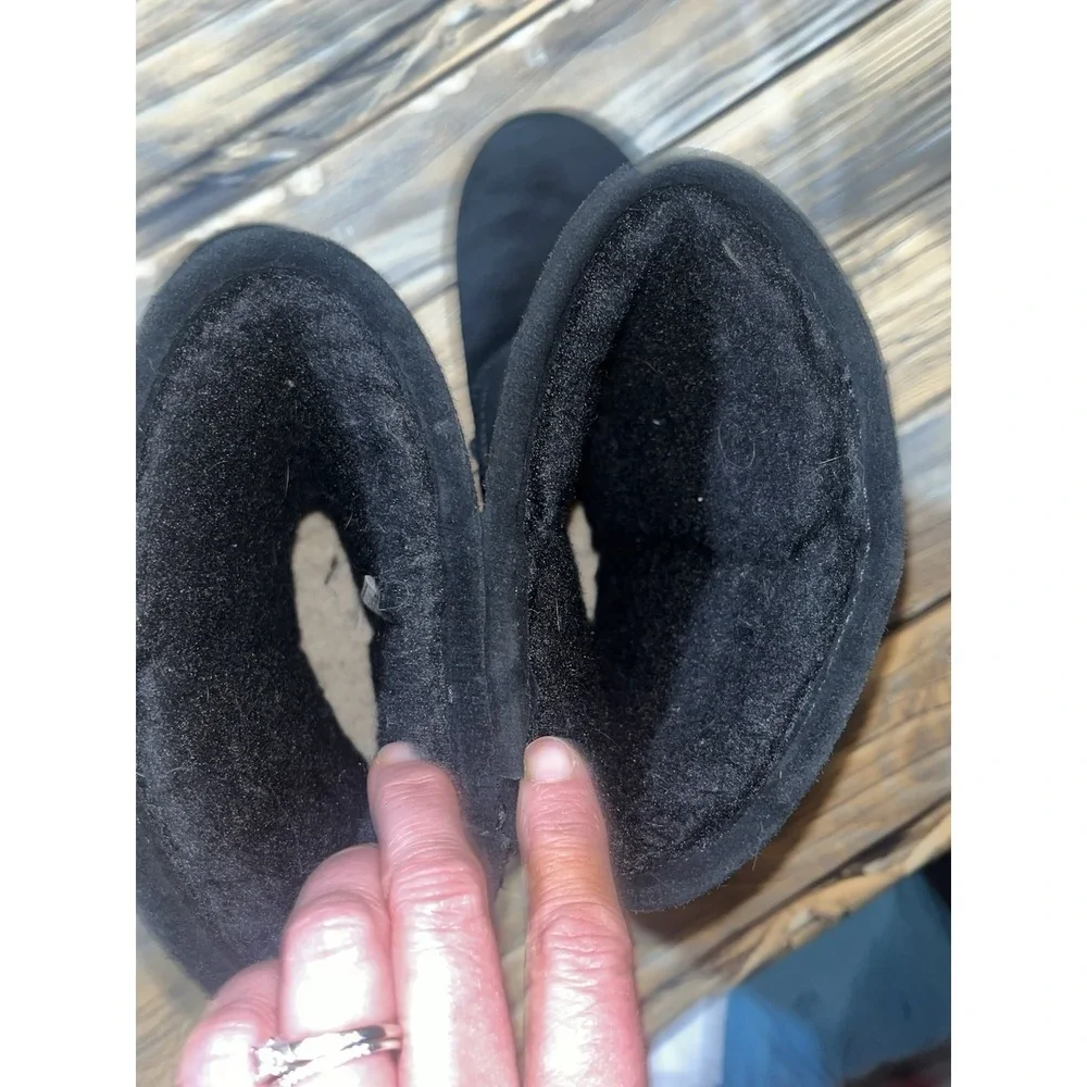 BearPaw‎ Black Youth Girl Suede Upper Wool Blend Winter Boot Size US 3